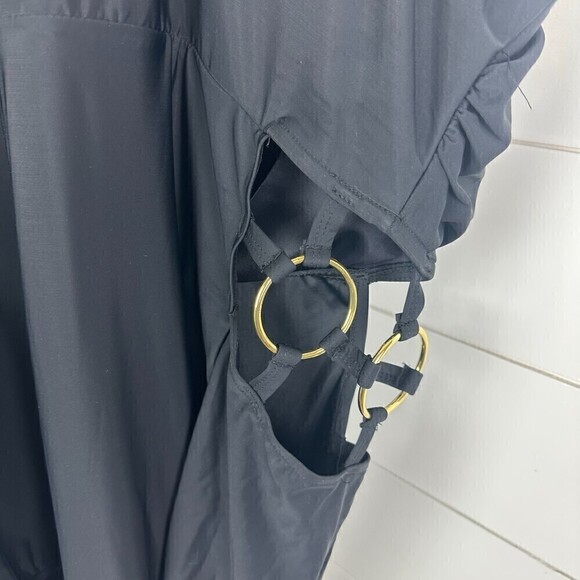 Eloquii One Piece Swimsuit Size 16 W Black NWT Cutout Gold Hardware Underwire - Picture 6 of 11